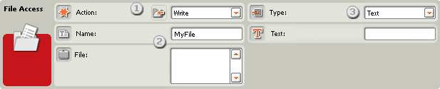 Image of configuration pane for the File Access block