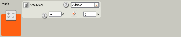 Image of configuration pane for the Math block