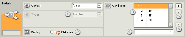 Image of the configuration panel for Switch – Value